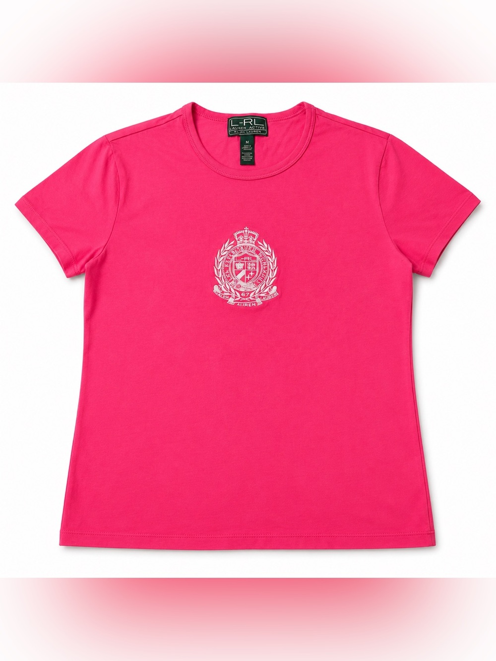 Lauren Active Ralph Lauren Pink Embroidered Crest T-Shirt Women’s Medium M